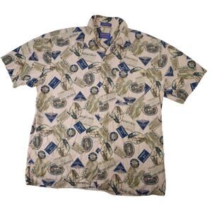 Pendleton Allover Luggage Tag Vacation Button up Shirt
